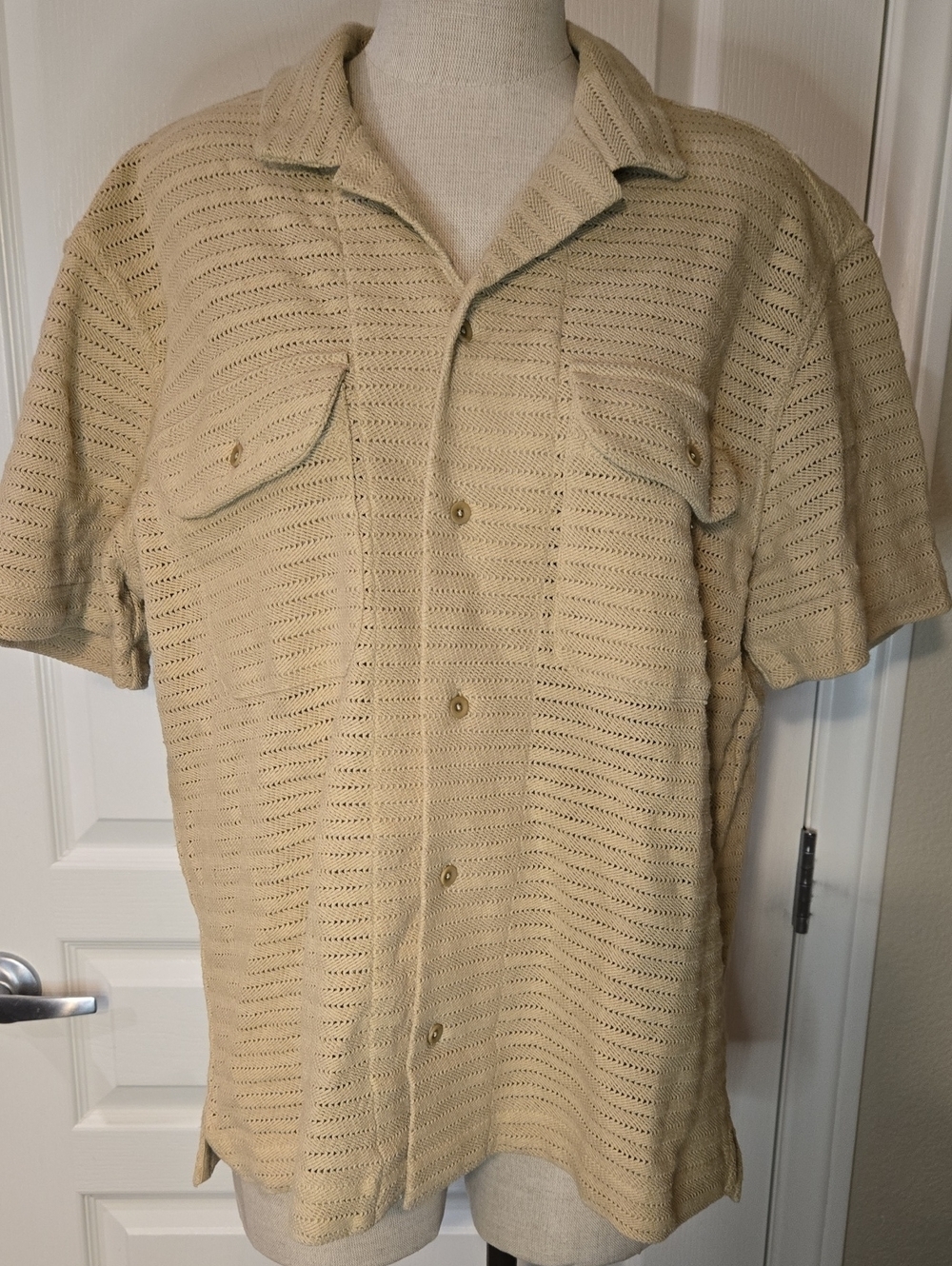 Banana Republic Herringbone Jacquard Resort Shirt Large